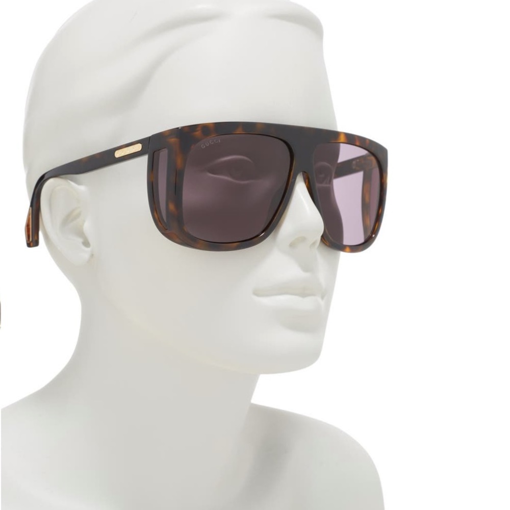 Gucci 62 mm shield aviator sunglasses